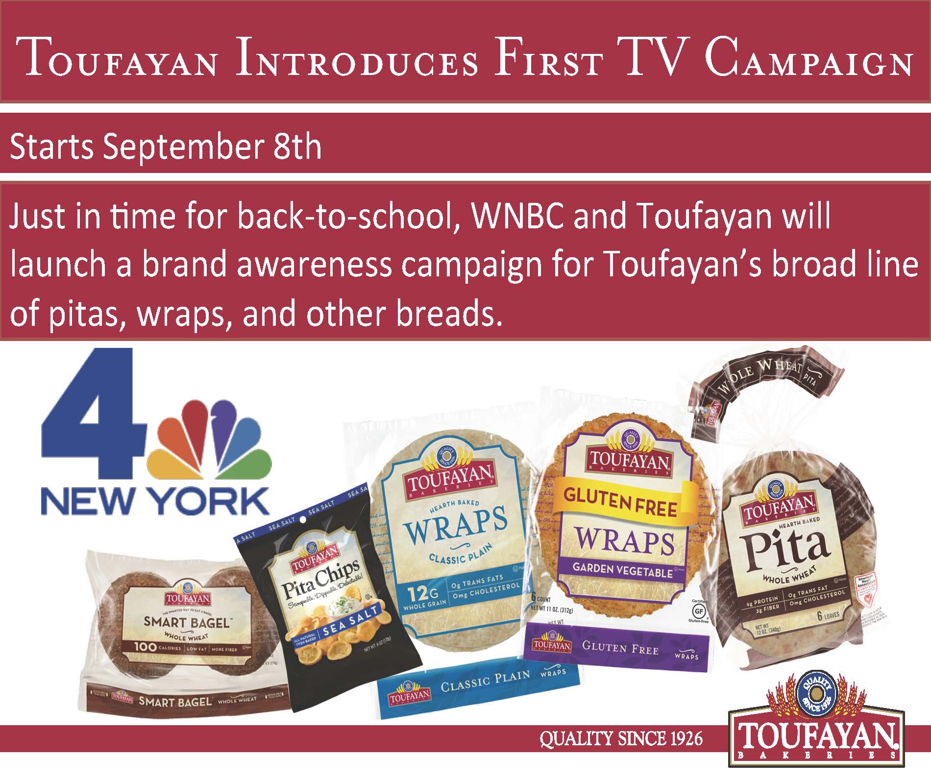 Toufayan Bakeries NBC 4 TV Commercial