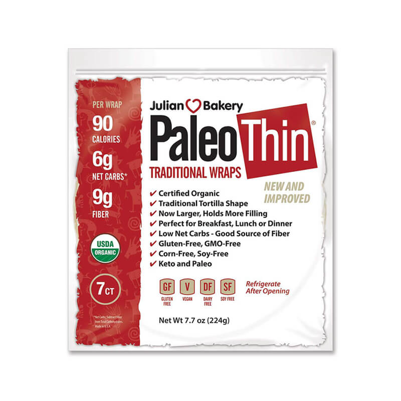 Julian Bakery Paleo Thin Traditional Wraps Gluten Free