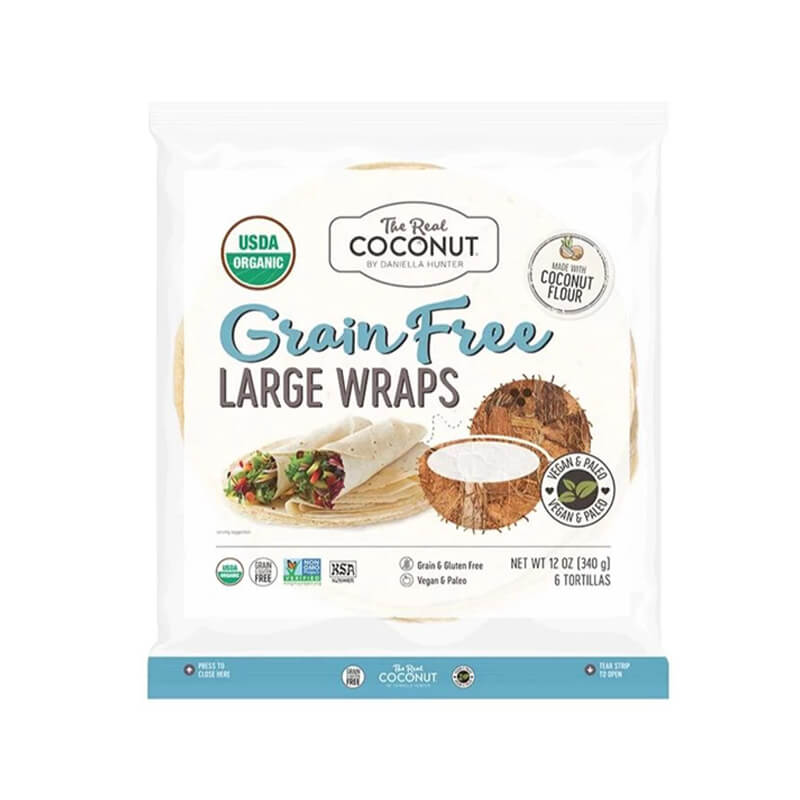 Real Coconut Grain Free Large Wraps Gluten Free