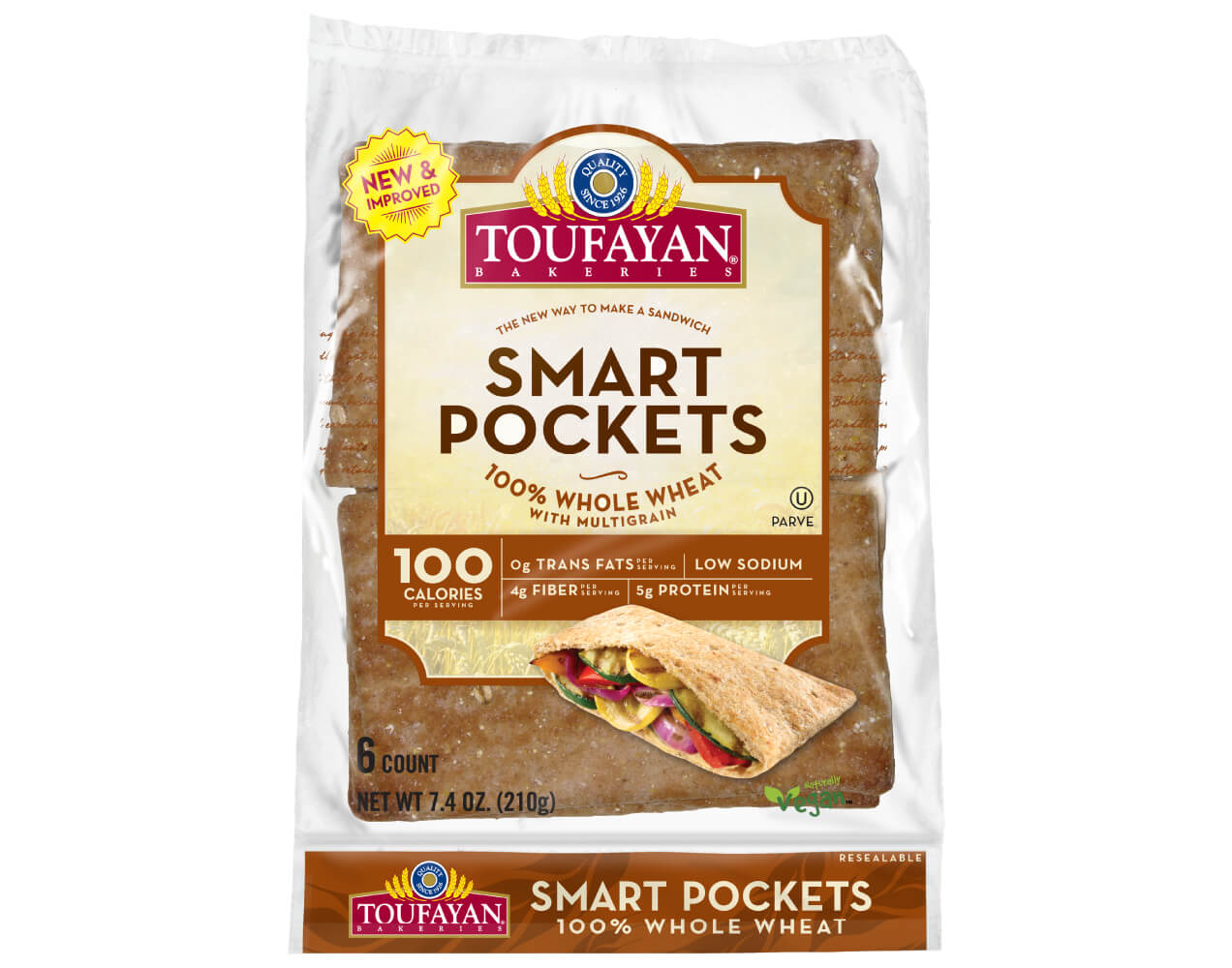 Smart Pockets Whole Wheat Toufayan Bakeries Pita Bread Bakery