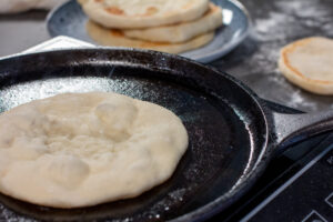 Cooking your Homemade Pita